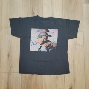 Tupac 2Pac T-Shirt Mens M (Tagged L) BOXY CROPPED Fit 21x25 Official Rap Tee